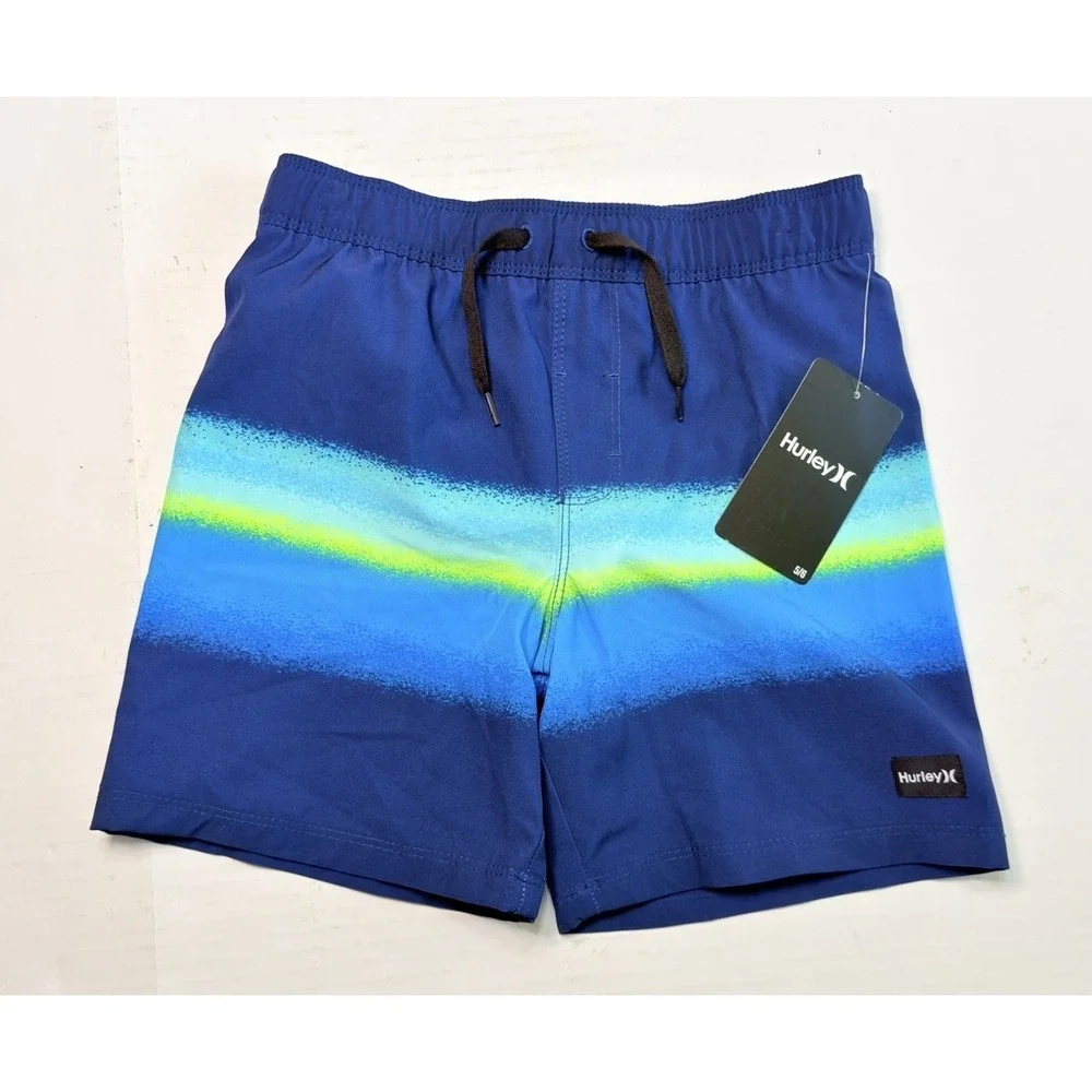 NWT Hurley Boys 5/6 Board Shorts‎ Blue UPF 50+ Swim Trunks Surf Beach